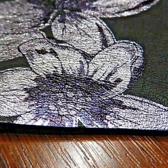 Zara small a line ruffle floral faux leather mini skirt - Picture 4 of 8